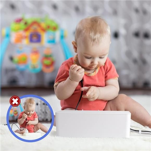 Cable Organizer Box Set of Three,Power Cover Cord Holder SurgeProtector for Desk - Picture 6 of 7